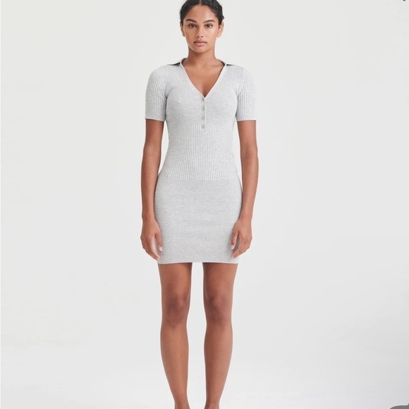 NAADAM Dresses & Skirts - Cashmere silk polo mini dress preppy tennis summer short sleeve ribbed